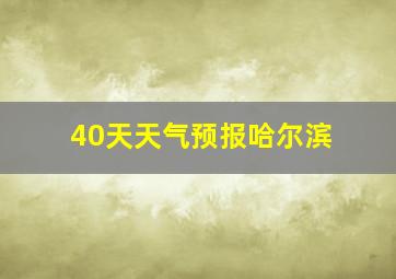 40天天气预报哈尔滨