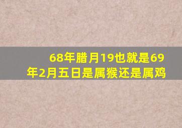 68年腊月19也就是69年2月五日是属猴还是属鸡