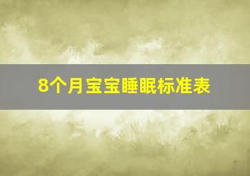 8个月宝宝睡眠标准表