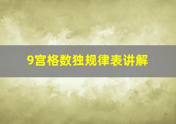 9宫格数独规律表讲解