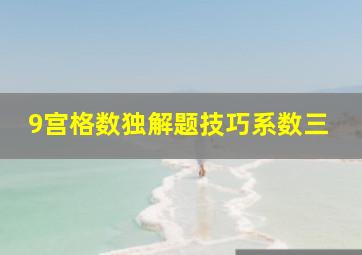 9宫格数独解题技巧系数三