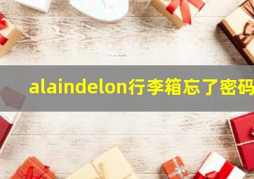 alaindelon行李箱忘了密码