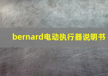 bernard电动执行器说明书