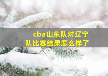 cba山东队对辽宁队比赛结果怎么样了