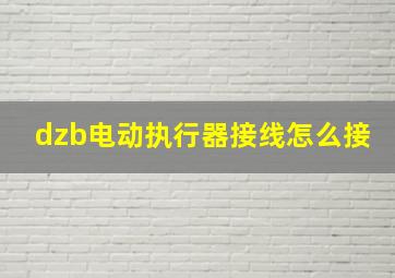 dzb电动执行器接线怎么接