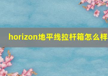 horizon地平线拉杆箱怎么样