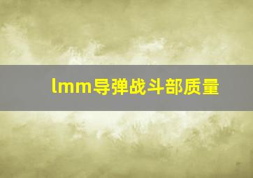 lmm导弹战斗部质量