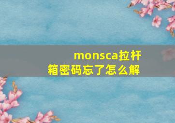 monsca拉杆箱密码忘了怎么解