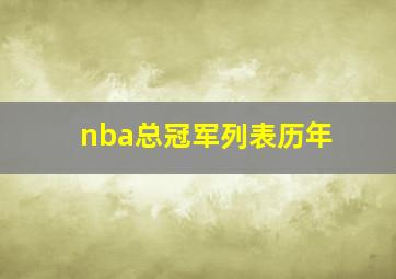 nba总冠军列表历年