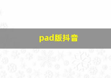 pad版抖音