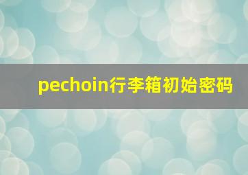 pechoin行李箱初始密码