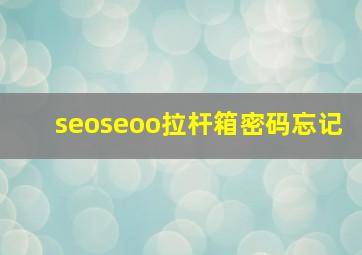 seoseoo拉杆箱密码忘记