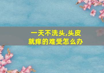 一天不洗头,头皮就痒的难受怎么办