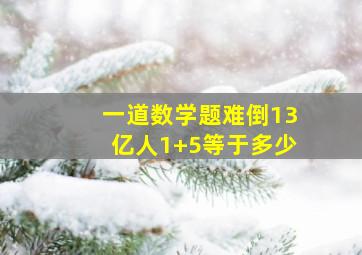 一道数学题难倒13亿人1+5等于多少