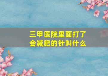 三甲医院里面打了会减肥的针叫什么