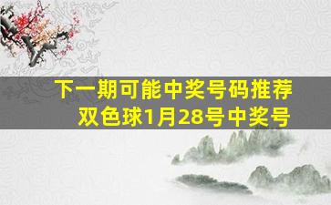 下一期可能中奖号码推荐双色球1月28号中奖号