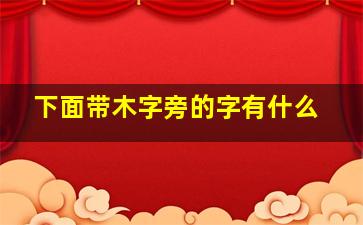 下面带木字旁的字有什么