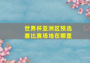 世界杯亚洲区预选赛比赛场地在哪里