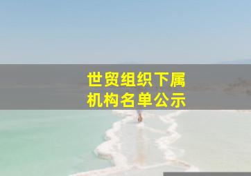 世贸组织下属机构名单公示