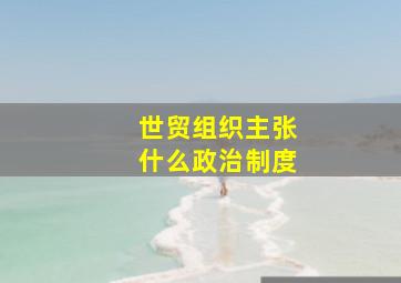 世贸组织主张什么政治制度