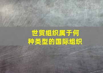 世贸组织属于何种类型的国际组织