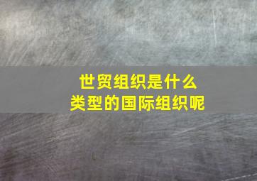 世贸组织是什么类型的国际组织呢