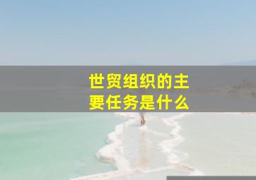 世贸组织的主要任务是什么