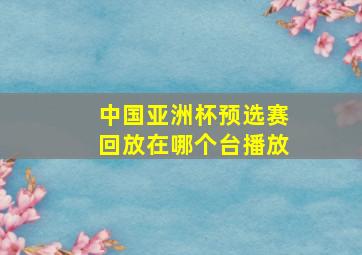 中国亚洲杯预选赛回放在哪个台播放