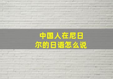 中国人在尼日尔的日语怎么说