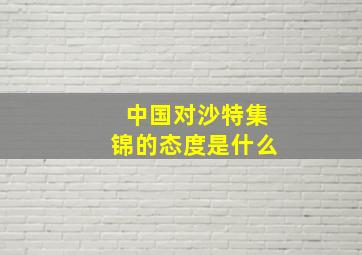 中国对沙特集锦的态度是什么