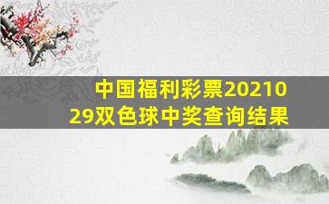 中国福利彩票2021029双色球中奖查询结果