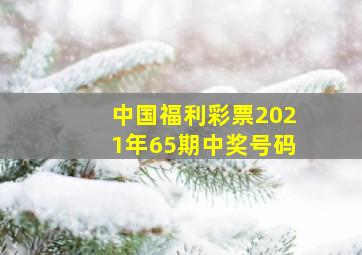 中国福利彩票2021年65期中奖号码