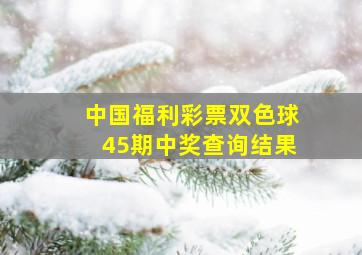 中国福利彩票双色球45期中奖查询结果