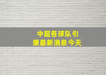 中超各球队引援最新消息今天