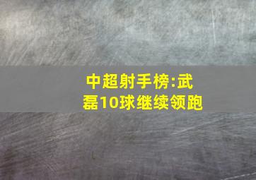 中超射手榜:武磊10球继续领跑