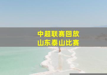 中超联赛回放山东泰山比赛