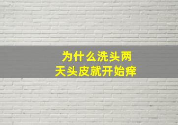 为什么洗头两天头皮就开始痒