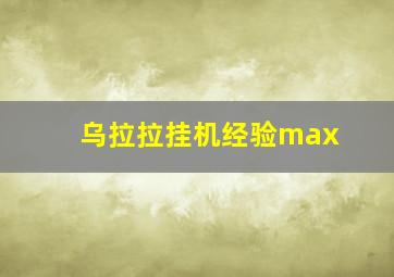 乌拉拉挂机经验max