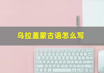 乌拉盖蒙古语怎么写