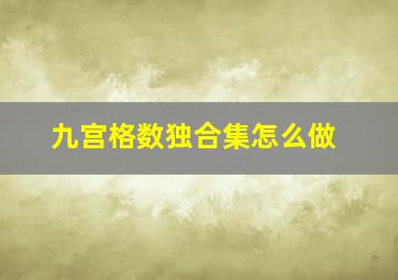 九宫格数独合集怎么做