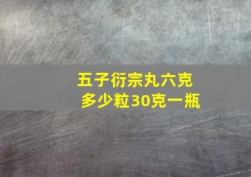 五子衍宗丸六克多少粒30克一瓶