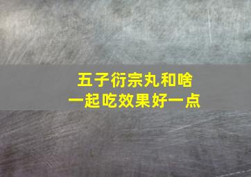 五子衍宗丸和啥一起吃效果好一点