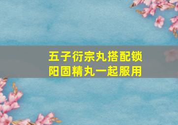 五子衍宗丸搭配锁阳固精丸一起服用