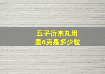 五子衍宗丸用量6克是多少粒