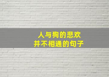 人与狗的悲欢并不相通的句子