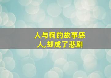 人与狗的故事感人,却成了悲剧