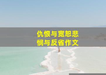 仇恨与宽恕悲悯与反省作文