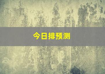 今日排预测