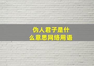 伪人君子是什么意思网络用语