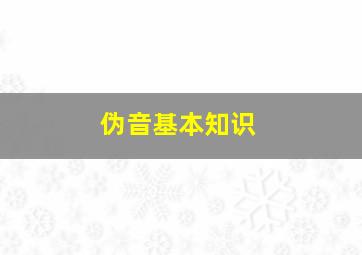 伪音基本知识